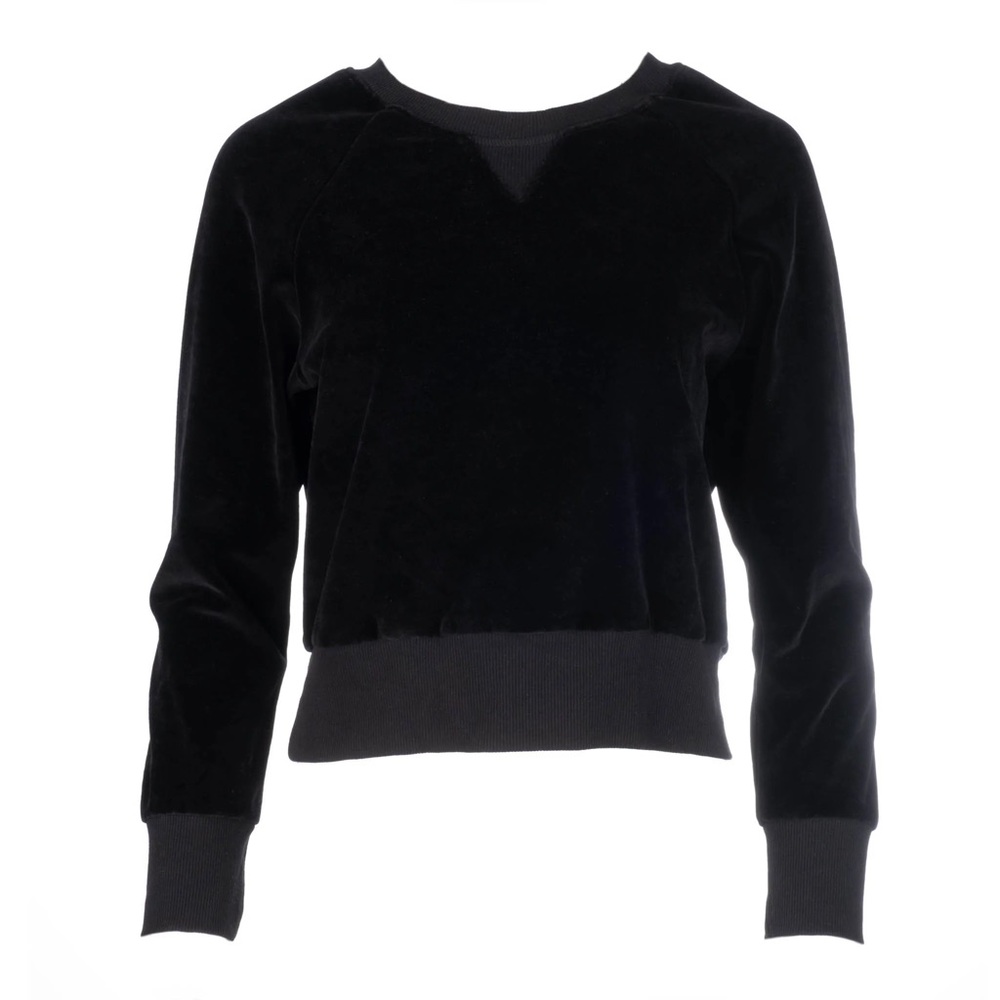 DANNIJO BLACK VELOUR RAGLAN SWEATSHIRT COTTON Size XS